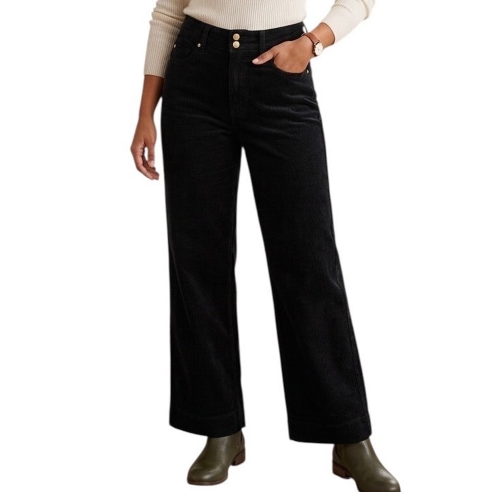 Judy Blue Los Angeles Rich Black Wide Leg Corduroy Pants High Rise Size 11/30